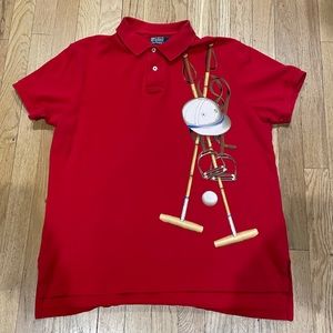 Polo Ralph Lauren Helmet and Sticks Shirt sz L